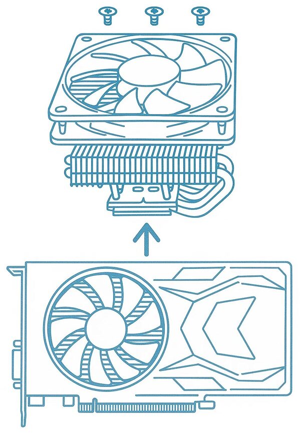 Zdjęcie produktu: Montaż chłodzenia na karcie graficznej Zdjęcie produktu: Montaż chłodzenia na karcie graficznej