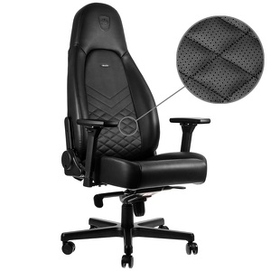 Miniatura produktu: Fotel noblechairs ICON, czarny, czarne obszycie, NBL-ICN-PU-BLA