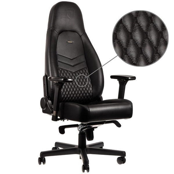 Zdjęcie produktu: Fotel noblechairs ICON, naturalna skóra, czarny, czarne obszycie, NBL-ICN-RL-BLA Zdjęcie produktu: Fotel noblechairs ICON, naturalna skóra, czarny, czarne obszycie, NBL-ICN-RL-BLA