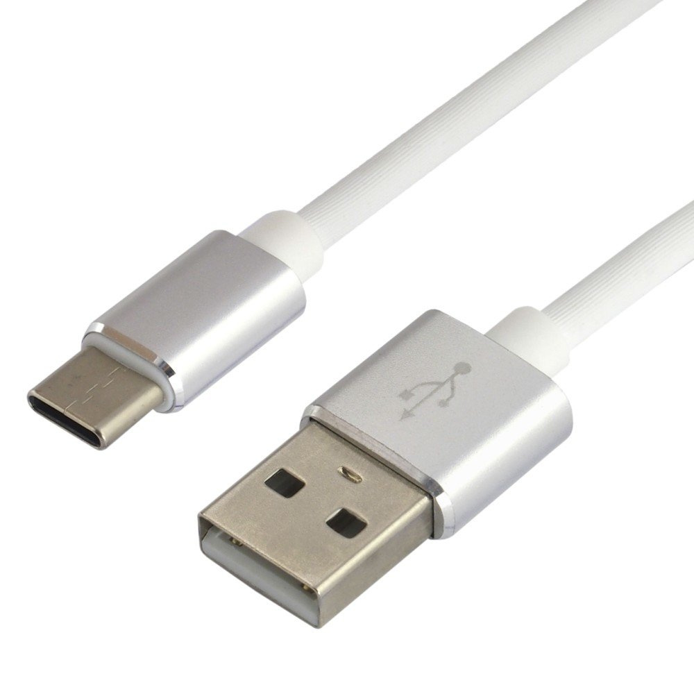 Kabel przewód silikonowy USB - USB-C / Typ-C everActive 150cm z obsługą szybkiego ładowania do 3A biały (CBS-1.5CW)