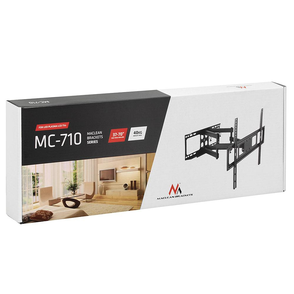 Uchwyt do telewizora Maclean, max. VESA 600x400, 37-70", do 40kg, Pasuje do zakrzywionych TV, (MC-710)