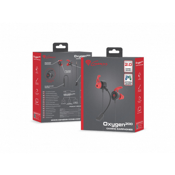 Zdjęcie produktu: Słuchawki dokanałowe Genesis Oxygen 200 z mikrofonem Czarne Zdjęcie produktu: Słuchawki dokanałowe Genesis Oxygen 200 z mikrofonem Czarne
