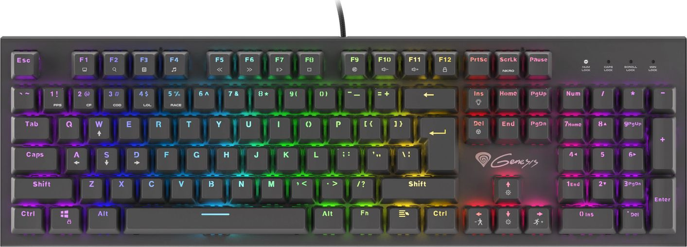 Klawiatura Mechaniczna Genesis Thor 300 RGB Podświetlana Opro Brown Klawiatura Mechaniczna Genesis Thor 300 RGB Podświetlana Opro Brown