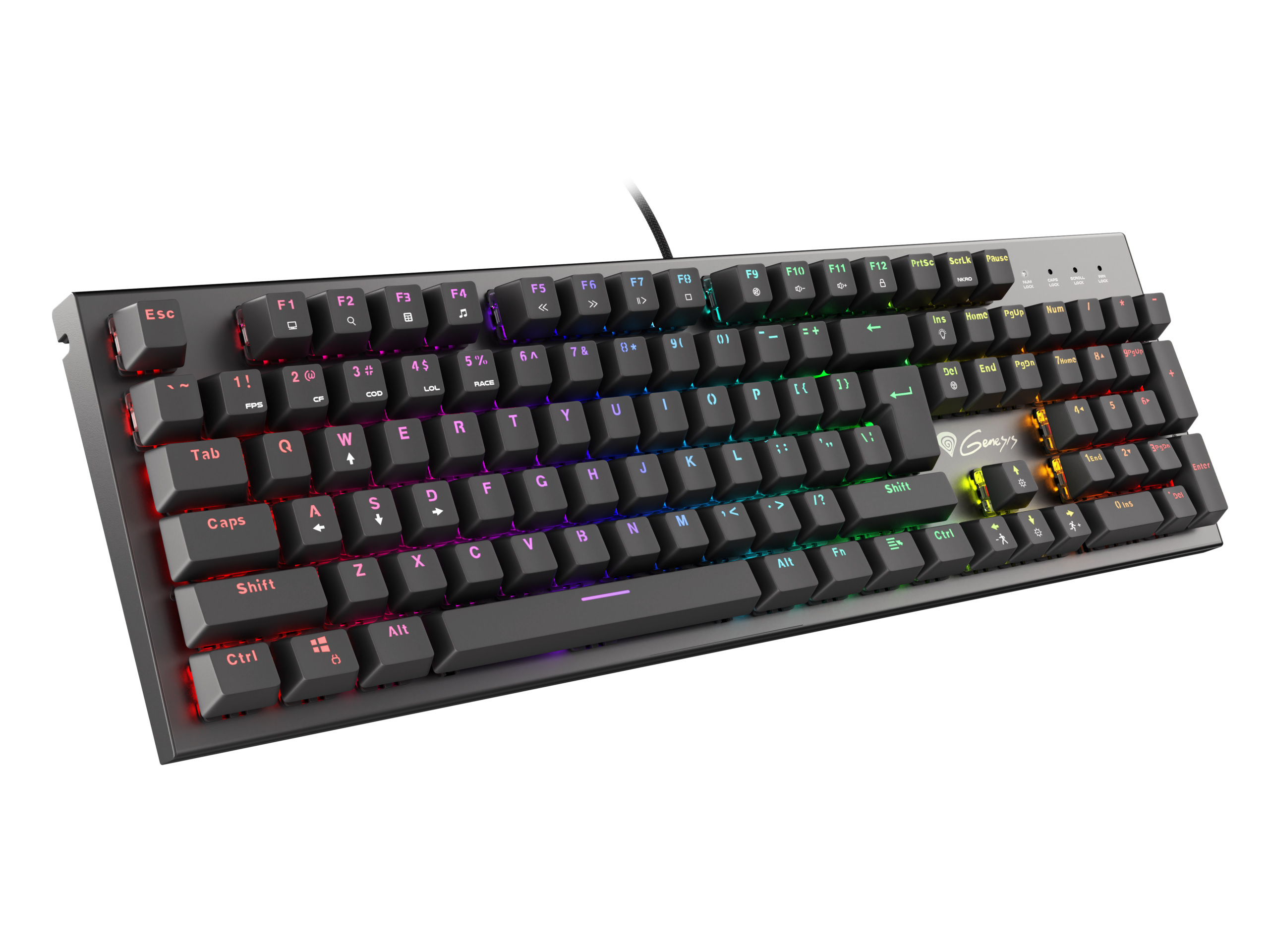 Klawiatura Mechaniczna Genesis Thor 300 RGB Podświetlana Opro Red