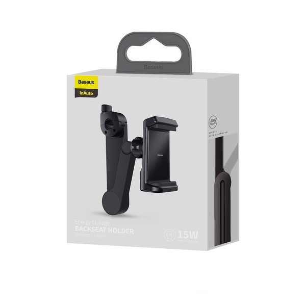 Zdjęcie produktu: Samochodowy uchwyt na zagłówek do telefonu Baseus z wbudowaną ładowarką bezprzewodową Qi 15 W czarny (WXHZ-01) Zdjęcie produktu: Samochodowy uchwyt na zagłówek do telefonu Baseus z wbudowaną ładowarką bezprzewodową Qi 15 W czarny (WXHZ-01)