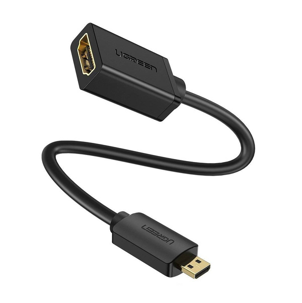Zdjęcie produktu: Ugreen kabel przewód przejściówka adapter HDMI - micro HDMI 19 pin 20cm czarny (20134)