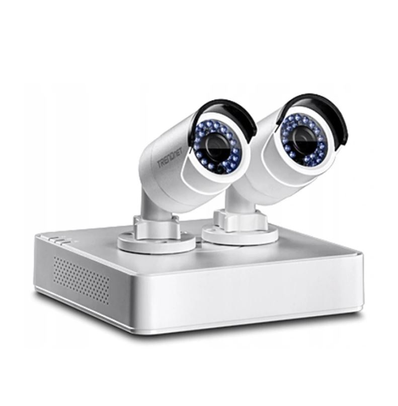 Zestaw do monitoringu Trendnet TV-NVR104K rejestrator NVR 4 kanałowy POE + 2 Kamery TV-IP320PI + 1TB HDD