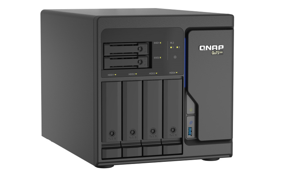 Zdjęcie produktu: Serwer plików QNAP TS-h686-D1602-8G 6-bay; Intel Xeon D-1602 dual-core 2.5 GHz /3.2 GHz; 8 GB UDIMM DDR4 ECC; 2 x M.2 22110/2280 NVMe; 4x 2,5 Gbe; 3x Port USB 3.2 Gen 1; 2x PCIe Zdjęcie produktu: Serwer plików QNAP TS-h686-D1602-8G 6-bay; Intel Xeon D-1602 dual-core 2.5 GHz /3.2 GHz; 8 GB UDIMM DDR4 ECC; 2 x M.2 22110/2280 NVMe; 4x 2,5 Gbe; 3x Port USB 3.2 Gen 1; 2x PCIe