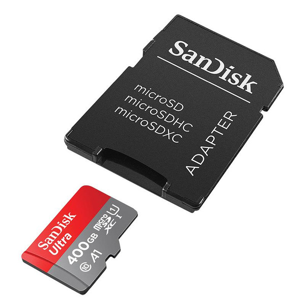 Zdjęcie produktu: Karta SanDisk Ultra Android microSDXC UHS-I 400GB 120MB/s A1 Class 10 + Adapter SD (SDSQUA4-400G-GN6MA) Zdjęcie produktu: Karta SanDisk Ultra Android microSDXC UHS-I 400GB 120MB/s A1 Class 10 + Adapter SD (SDSQUA4-400G-GN6MA)