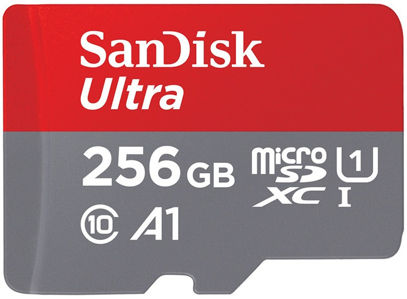 Zdjęcie produktu: Karta SanDisk Ultra Android microSDXC UHS-I 256GB 120MB/s A1 Class 10 + Adapter SD (SDSQUA4-256G-GN6MA)