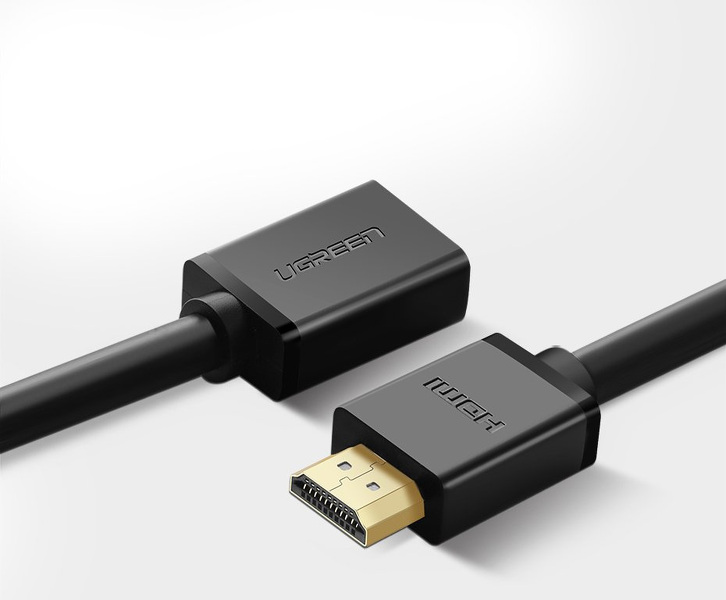 Zdjęcie produktu: Kabel przedłużacz HDMI męski do HDMI żeński UGREEN HD107, FullHD, 3D, 1m (czarny) (10141)