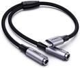 Miniatura zdjęcia: Rozdzielacz audio 2x AUX/Jack 3,5mm UGREEN kabel USB TYP-C, 25cm (srebrny) (30732)