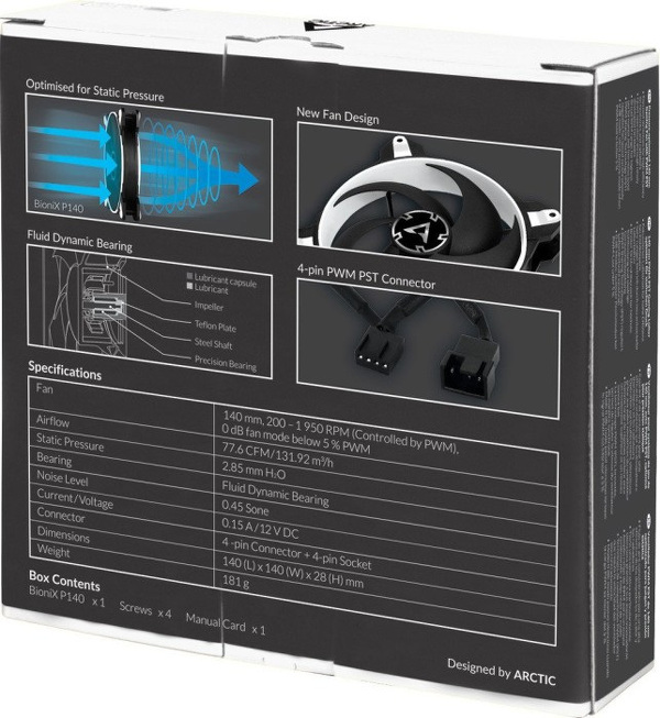 Zdjęcie produktu: Wentylator Arctic BioniX P140 PWM PST Czarno-biały 140mm