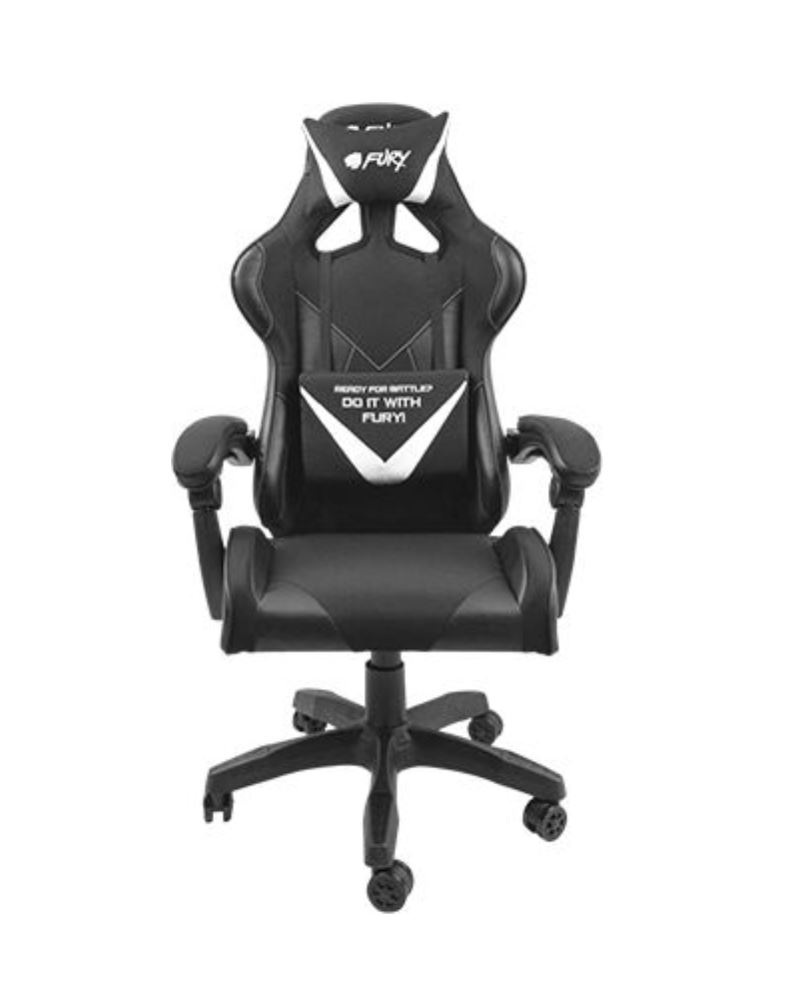 Fotel gamingowy Fury Avenger L Czarno-biały