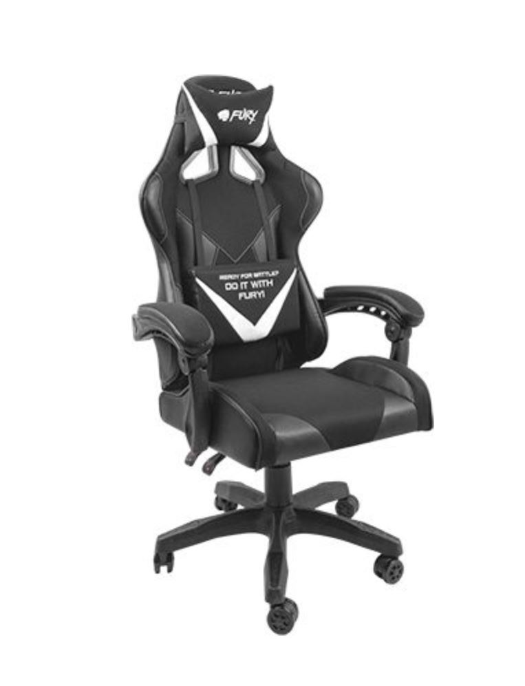 Fotel gamingowy Fury Avenger L Czarno-biały