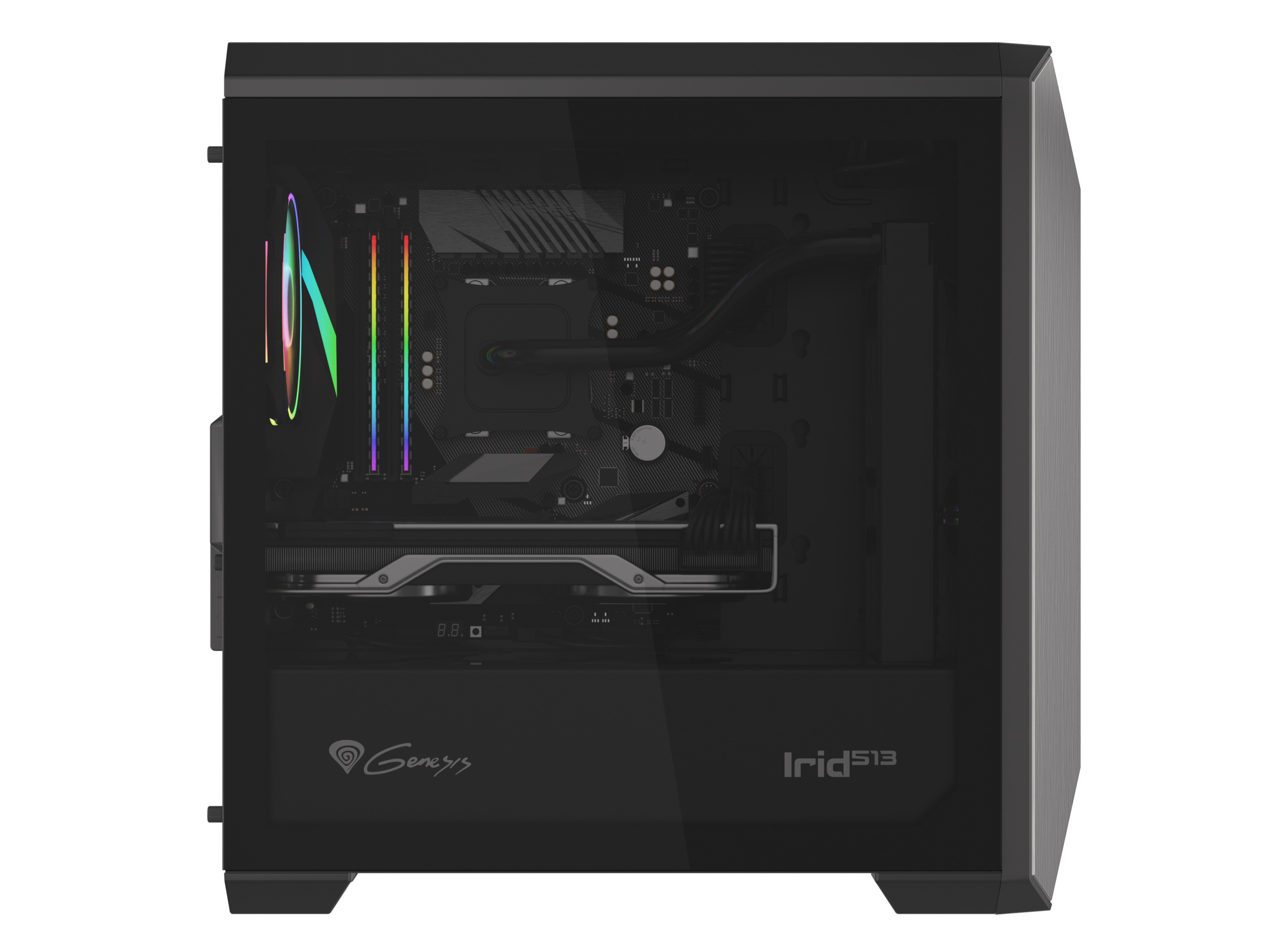 Obudowa do komputera Genesis IRID 513 Mesh RGB Micro Glass