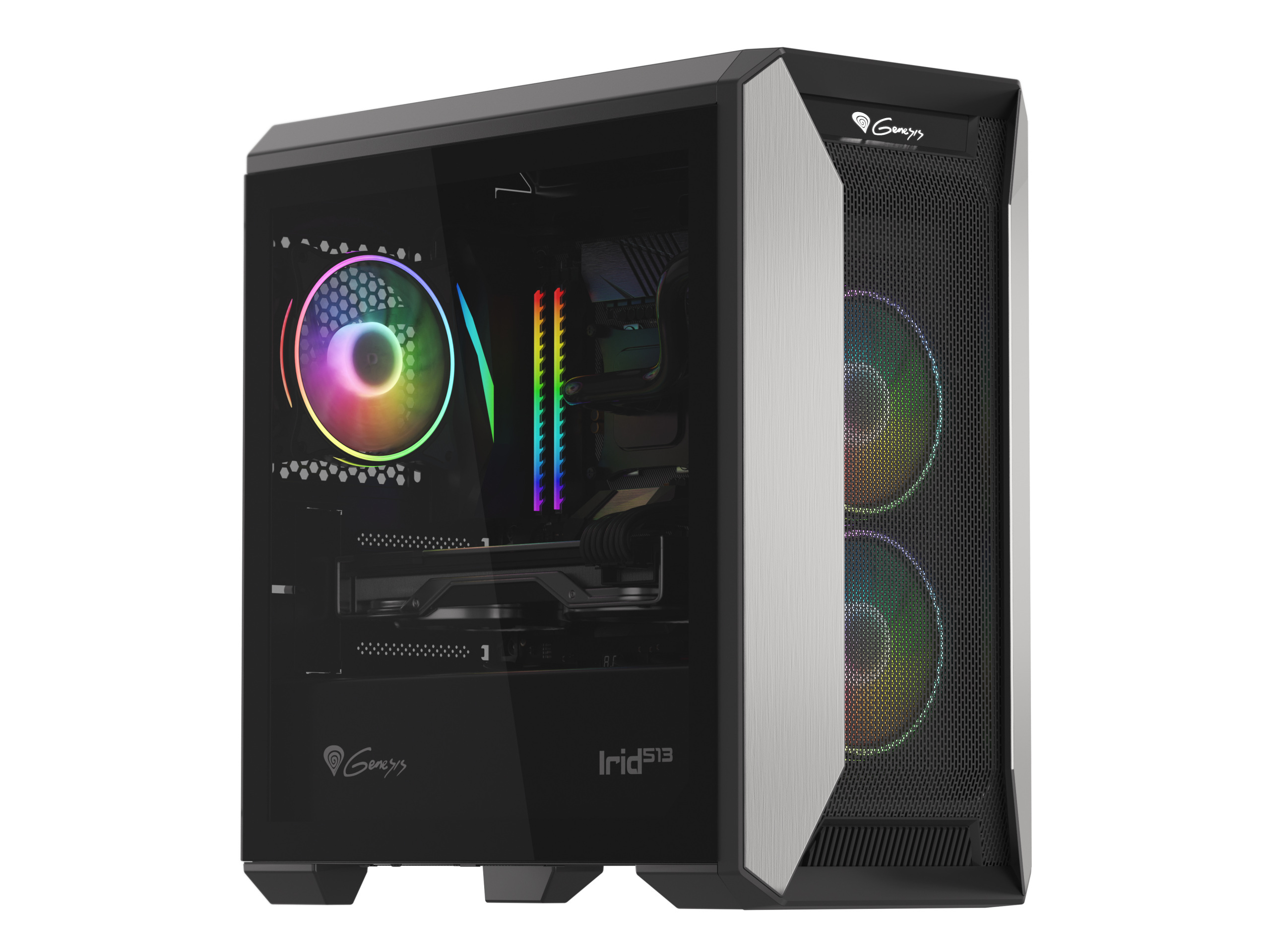 Obudowa do komputera Genesis IRID 513 Mesh RGB Micro Glass