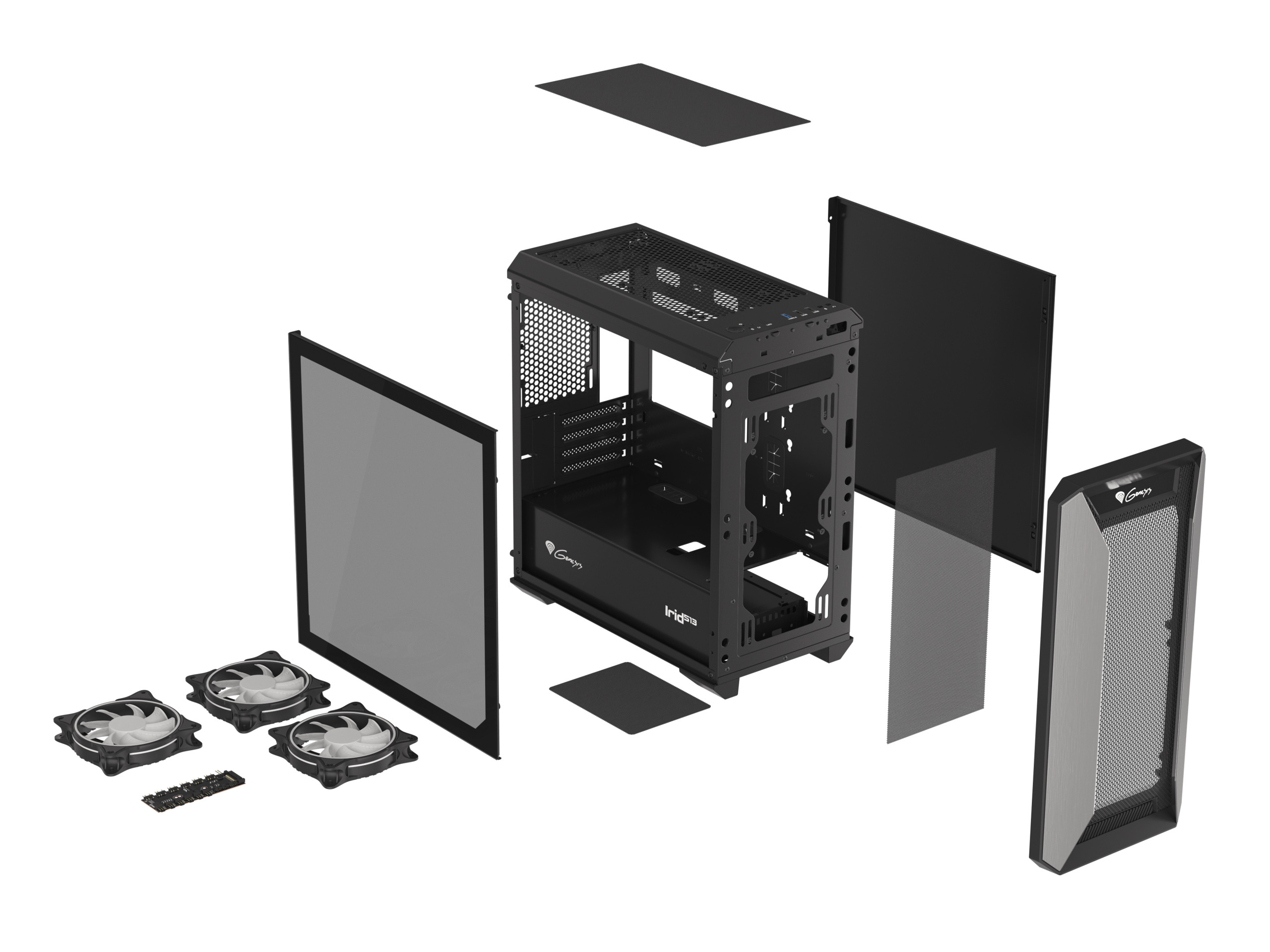 Obudowa do komputera Genesis IRID 513 Mesh RGB Micro Glass