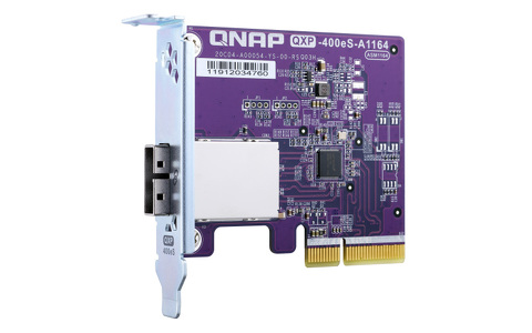 Miniatura produktu: Qnap QXP-400eS-A1164 1-port SFF-8088 SATA host bus adapter, 4 x SATA 6Gb/s , PCIe 3.0 x2, for TL SATA JBOD Miniatura produktu: Qnap QXP-400eS-A1164 1-port SFF-8088 SATA host bus adapter, 4 x SATA 6Gb/s , PCIe 3.0 x2, for TL SATA JBOD