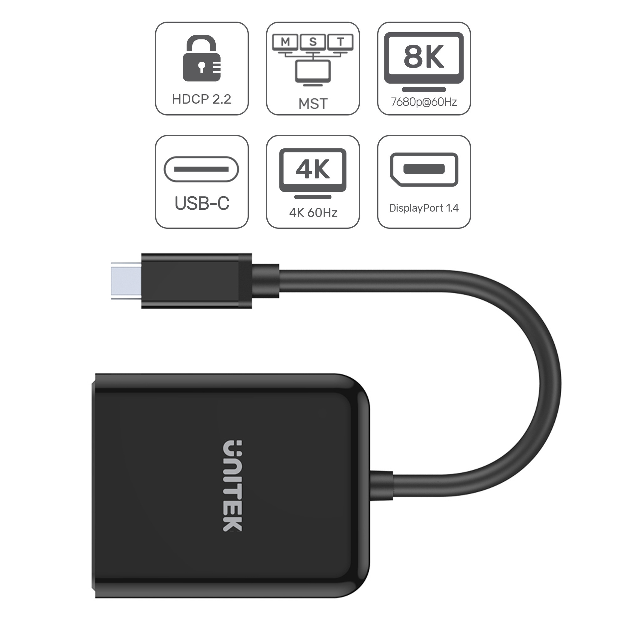 Unitek Adapter USB TYP-C - 2xDisplayPort 1.4 8K 60Hz (V1407A) Unitek Adapter USB TYP-C - 2xDisplayPort 1.4 8K 60Hz (V1407A)