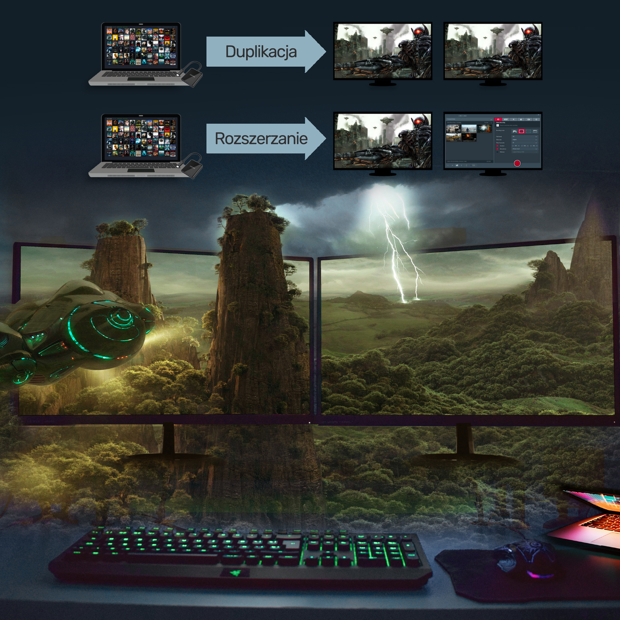 Unitek Adapter USB TYP-C - 2xHDMI 2.0a 4K 60Hz (V1408A) Unitek Adapter USB TYP-C - 2xHDMI 2.0a 4K 60Hz (V1408A)