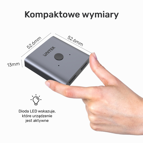 Zdjęcie produktu: Unitek przełącznik HDMI 2.0 (V1127A) 2 na 1 Zdjęcie produktu: Unitek przełącznik HDMI 2.0 (V1127A) 2 na 1