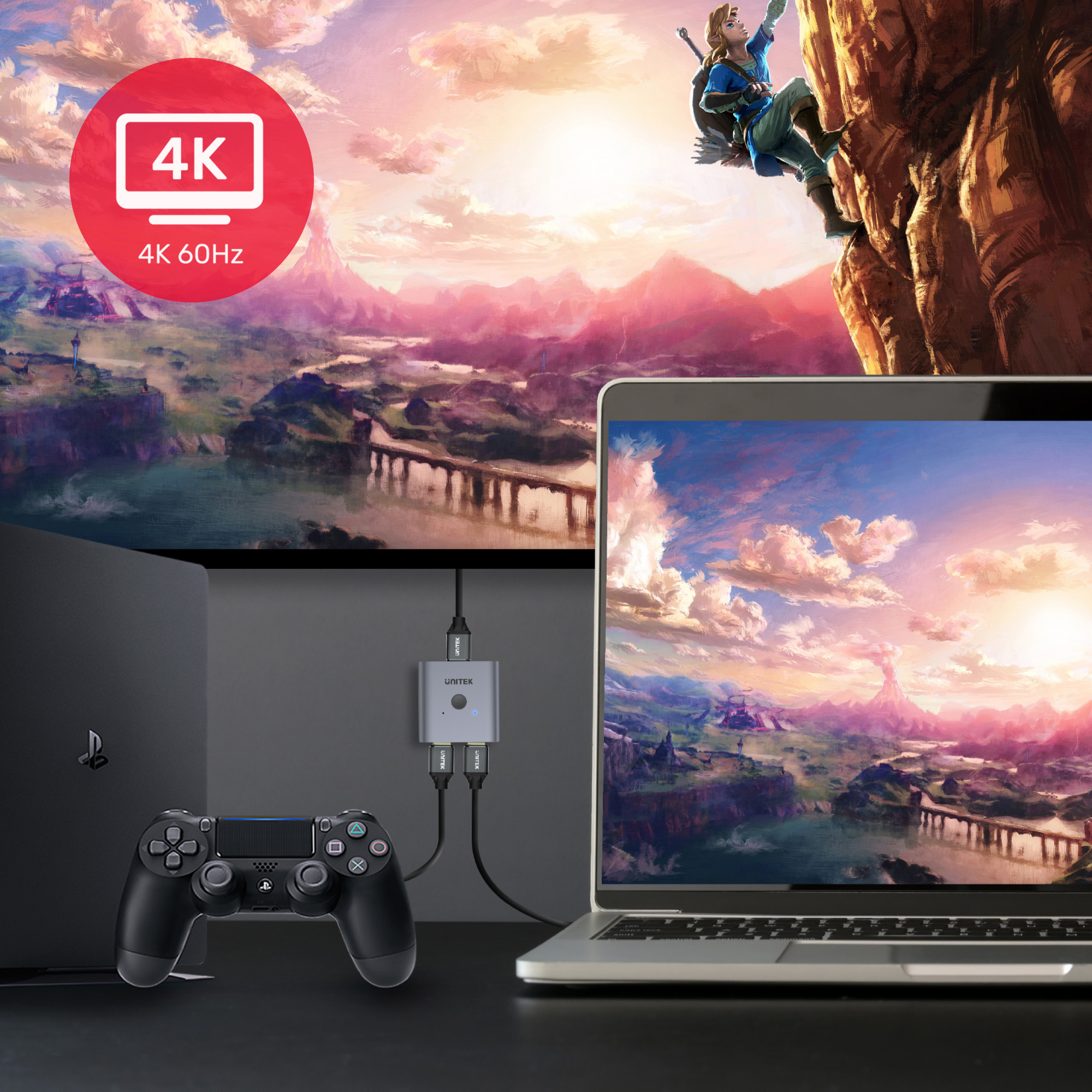 Unitek przełącznik HDMI 2.0 (V1127A) 2 na 1 Unitek przełącznik HDMI 2.0 (V1127A) 2 na 1