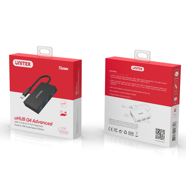 Zdjęcie produktu: Unitek HUB USB TYP-C 4 x USB 3.0 Slim (H1301A)