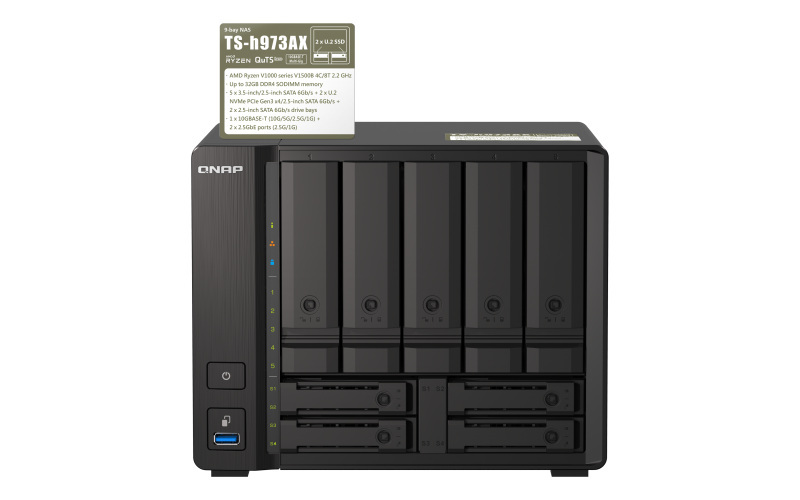Serwer plików QNAP TS-h973AX-8G 9-bay; 8 GB DDR4 Serwer plików QNAP TS-h973AX-8G 9-bay; 8 GB DDR4