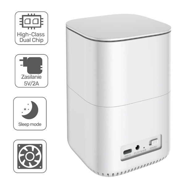 Zdjęcie produktu: Stacja dokująca na dysk 2 x 2,5" HDD/SSD Unitek USB TYP-C 3.0 24/7 (S1105A)