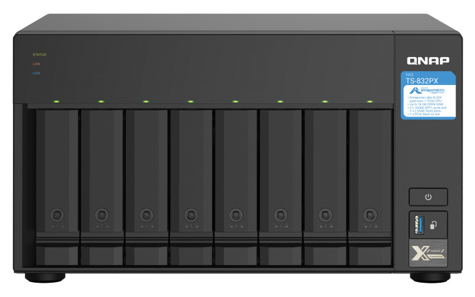 Zdjęcie produktu: Serwer plików QNAP TS-832PX-4G 8-bay, 4 GB DDR4 Zdjęcie produktu: Serwer plików QNAP TS-832PX-4G 8-bay, 4 GB DDR4