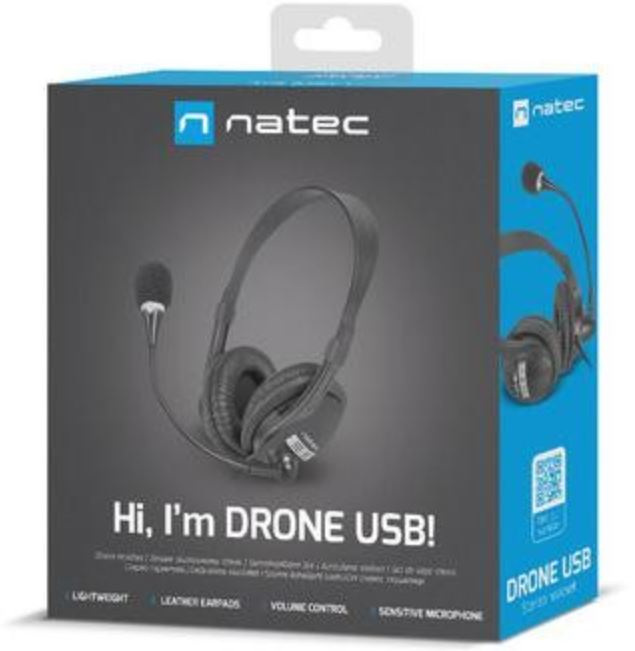 Słuchawki z mikrofonem Natec Drone USB Słuchawki z mikrofonem Natec Drone USB