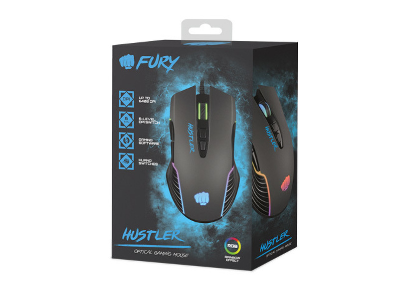 Zdjęcie produktu: Mysz Fury Hustler, gamingowa z oprogramowaniem, podświetlenie RGB
