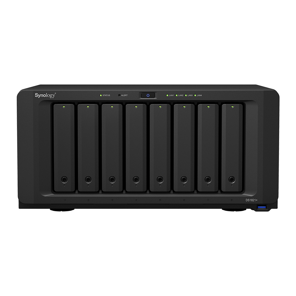 Synology DS1821+ 8-bay AMD Ryzen V1500B 4GB 4xGbE NVMe