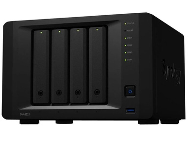 Miniatura produktu: Synology - monitoring video DVA3221 Rejestrator NVR 4 bay, Intel Atom C3538 Czterordzeniowy 2.1Ghz, NVIDIA GeForce GTX 1650, 8 GB DDR4. 4x 1Gbe Lan, 3x USB 3.0, 2x eSATA, 1x Com