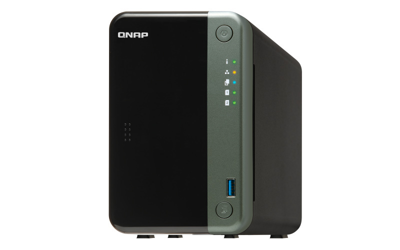 Serwer plików QNAP TS-253D-4G rozbudowany do 16G 2-bay, Celeron J4125 quad-core 2.0 GHz (burst up to 2.7 GHz), 16G RAM DDR4, 2x 2,5 GbE LAN, 2xUSB 2.0, 2xUSB 3.2, 1xHDMI, 1x PCIe Gen 2x2