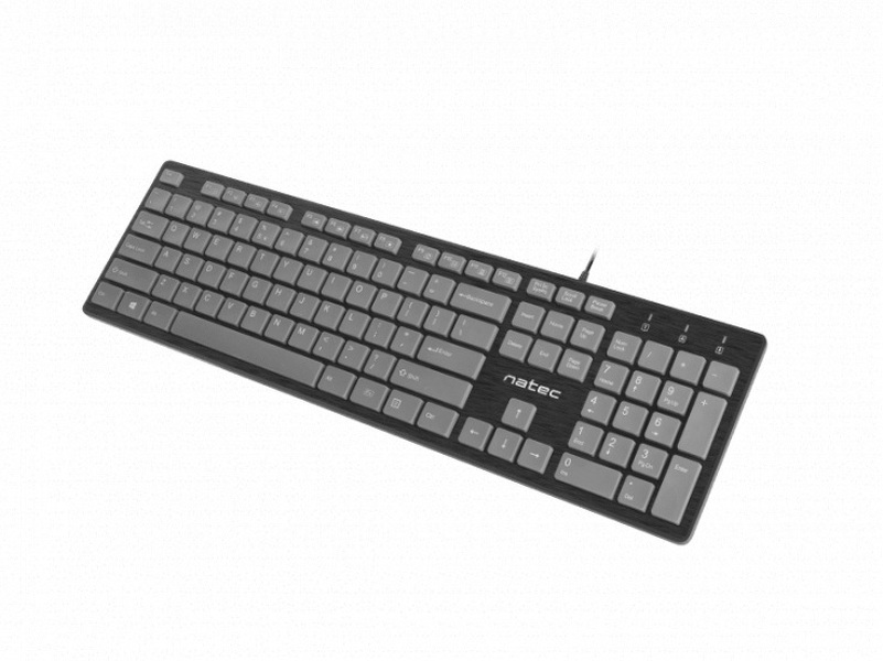 Zdjęcie produktu: Klawiatura Slim Multimedialna Natec Discus Czarno-szara