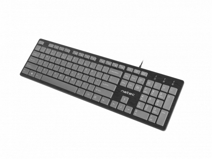 Klawiatura Slim Multimedialna Natec Discus Czarno-szara