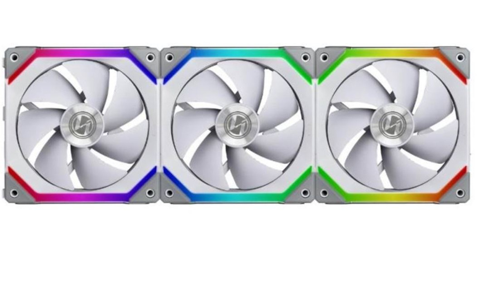 Zdjęcie produktu: Wentylator Lian Li UNI FAN SL120 RGB PWM 120mm biały (3 sztuki) Zdjęcie produktu: Wentylator Lian Li UNI FAN SL120 RGB PWM 120mm biały (3 sztuki)