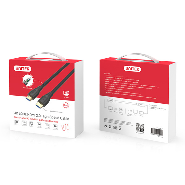 Zdjęcie produktu: Kabel HDMI 2.0 Unitek High Speed HDMI 4K 20m (C11046BK) Zdjęcie produktu: Kabel HDMI 2.0 Unitek High Speed HDMI 4K 20m (C11046BK)