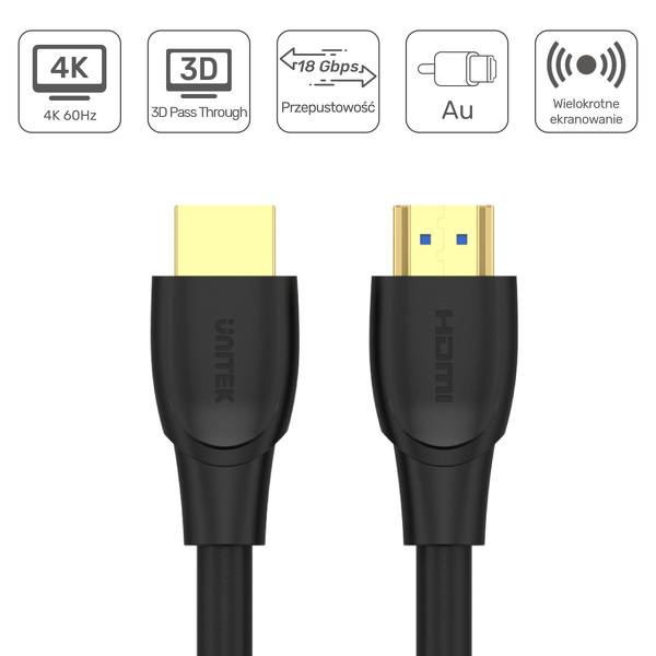 Zdjęcie produktu: Kabel HDMI 2.0 Unitek 4K 5m (C11041BK)