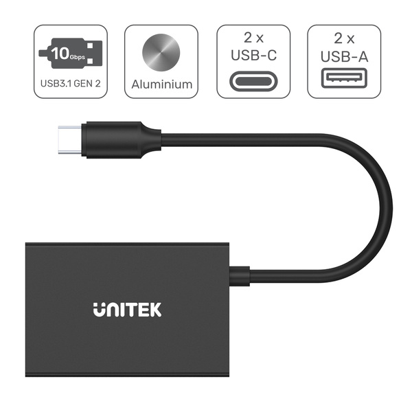 Zdjęcie produktu: Unitek HUB USB TYP-C 10Gbps 2x USB-A H1302A