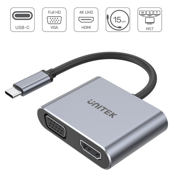 Zdjęcie produktu: Unitek Adapter USB TYP-C na HDMI 4K@60Hz i VGA FullHD (V1126A) Zdjęcie produktu: Unitek Adapter USB TYP-C na HDMI 4K@60Hz i VGA FullHD (V1126A)