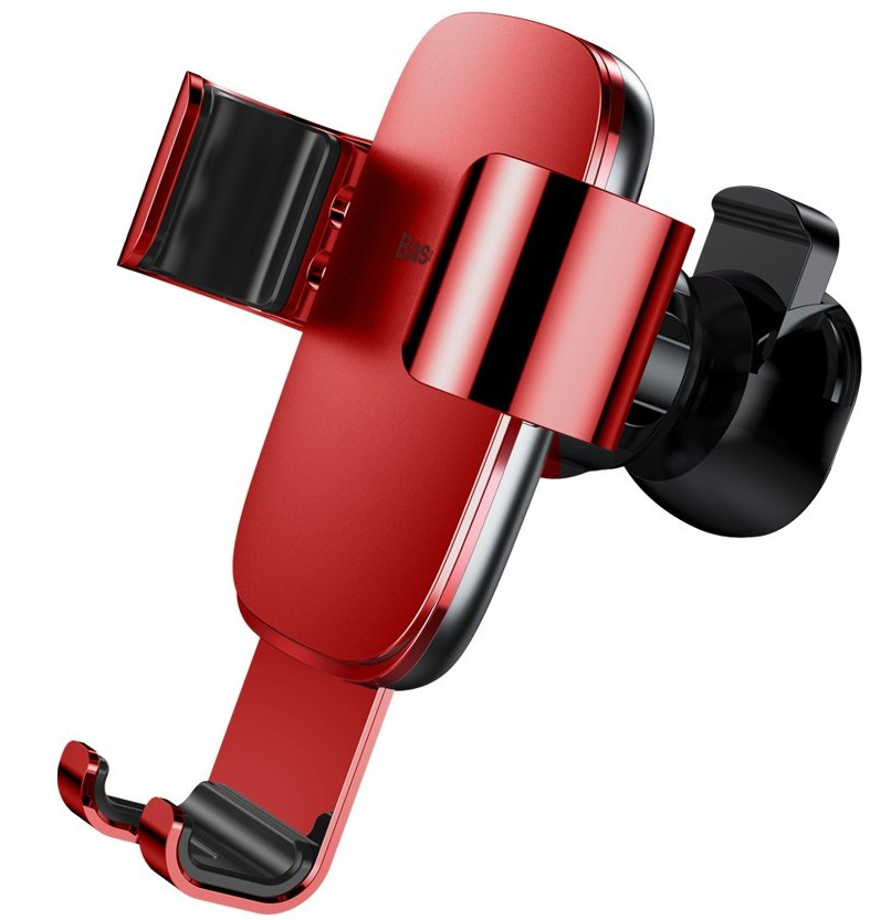 Samochodowy uchwyt grawitacyjny do telefonu Baseus Metal Age na kratkę - czerwony (SUYL-D09)