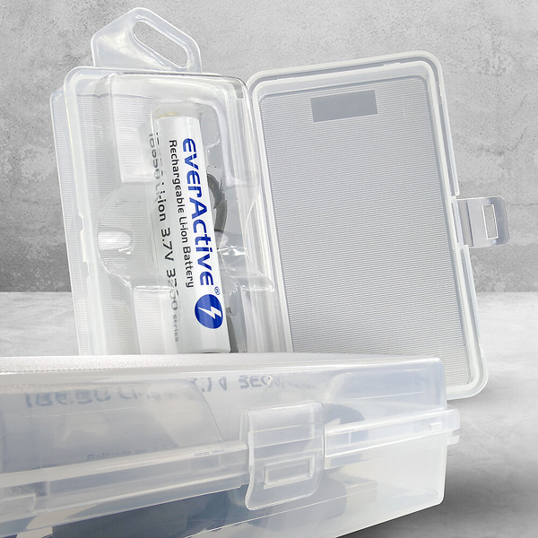 Zdjęcie produktu: Akumulator everActive 18650 3,7V Li-ion 3200mAh micro USB z zabezpieczeniem BOX