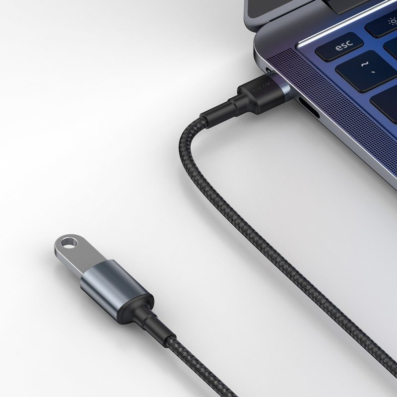 Kabel przewód USB - Baseus Cafule wytrzymały nylonowy kabel przewód przedłużacz USB 3.0 (męski) / USB 3.0 (żeński) 2 A 1 m szary (CADKLF-B0G)