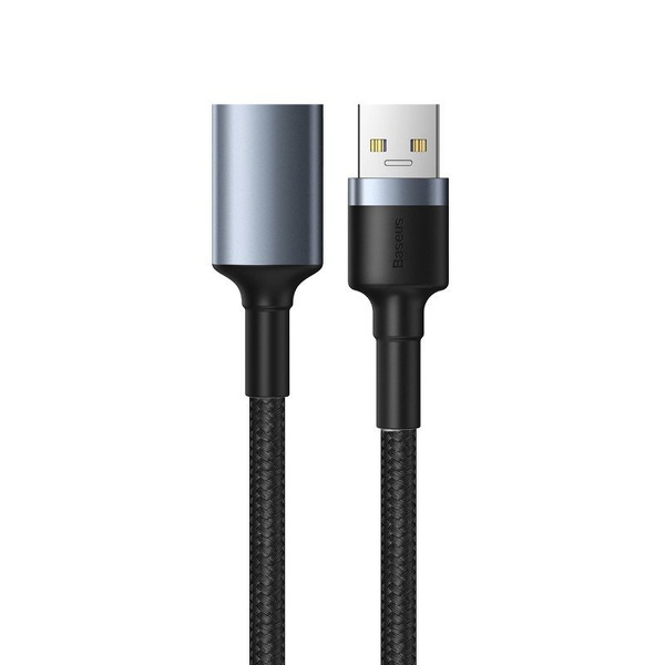 Zdjęcie produktu: Kabel przewód USB - Baseus Cafule wytrzymały nylonowy kabel przewód przedłużacz USB 3.0 (męski) / USB 3.0 (żeński) 2 A 1 m szary (CADKLF-B0G)