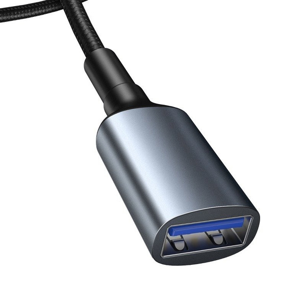 Zdjęcie produktu: Kabel przewód USB - Baseus Cafule wytrzymały nylonowy kabel przewód przedłużacz USB 3.0 (męski) / USB 3.0 (żeński) 2 A 1 m szary (CADKLF-B0G)