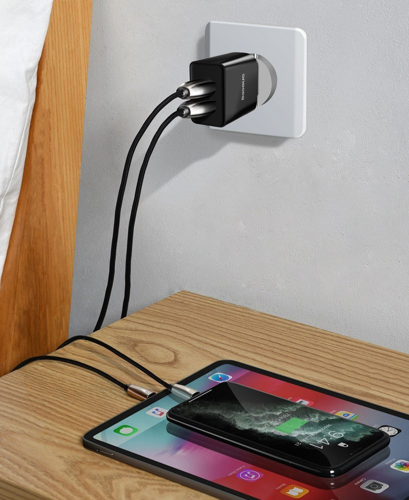 Ładowarka sieciowa Baseus 2x USB 2.1A 10,5W czarny (CCFS-R01)