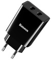 Miniatura zdjęcia: Ładowarka sieciowa Baseus 2x USB 2.1A 10,5W czarny (CCFS-R01)